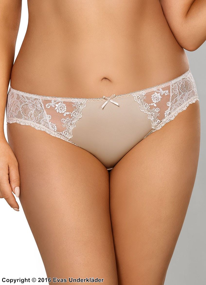 Beautiful thong, embroidery, lace inlays